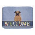 thumbnail image 1 of Carolines Treasures BB5586RUG Pug Brown Welcome Machine Washable Memory Foam Mat, 1 of 4