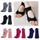 thumbnail image 2 of Calcetines de yoga, calcetines antideslizantes para mujer, calcetines abdominales con agarre, antideslizantes sin dedos. Negro, 2 of 9