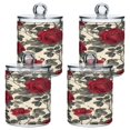 thumbnail image 2 of WOBOGO Red Rose Transparent Plastic Jar 2pcs Cotton Swabs Balls Pads Floss Stick Dispenser Bathroom Vanity Storage Organizer, 2 of 7