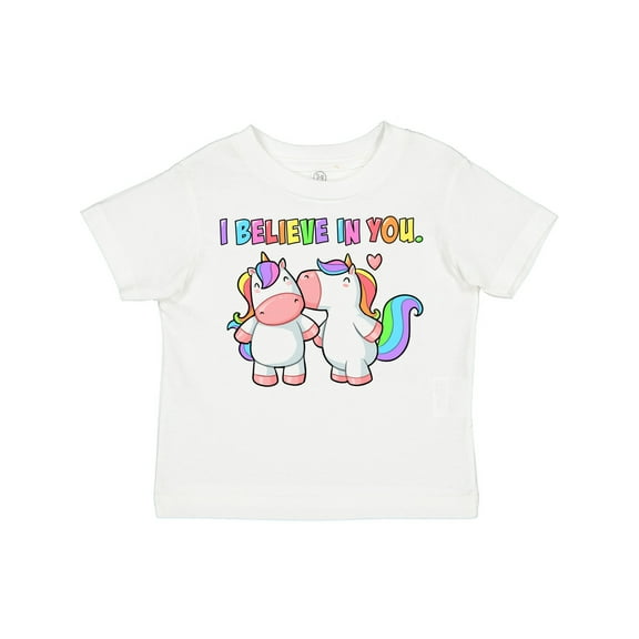 Inktastic I Believe in You Cute Rainbow Unicorns Boys or Girls Toddler T-Shirt