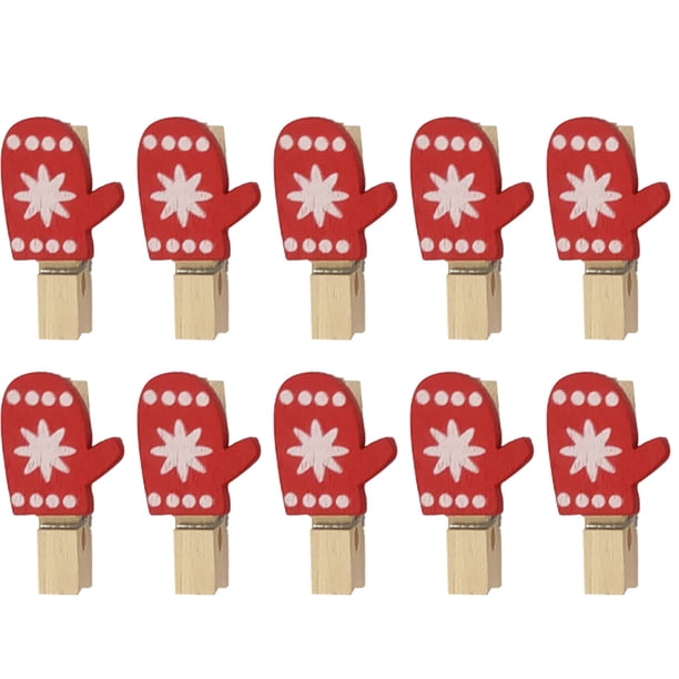 Matsuzay 10 Uds. De Clips de para Navidad, adornos navideños DIY, decoración de fiesta de año nuevo, Clip de pared de fotos, decoraciones para Kits de decoración para fiestas Guantes Matsuzay HA001767-02
