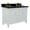 White, variant on 49 in. Double Wooden Vanity Blue with Black Galaxy Oval Sink
