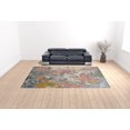 thumbnail image 2 of HomeRoots 513393 10 x 14 ft. Blue Pink & Gray Wool Floral Hand Tufted Handmade Rectangle Area Rug, 2 of 5