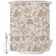thumbnail image 2 of Khaki Fruit Waterproof Fabric Shower Curtain,Country Retro Floral Botanical Plant Waterproof Fabric Shower Curtain for Bathroom Curtains Bathtubs Hotel Shower Curtains with 12 Hooks Extra Long 72x96, 2 of 8