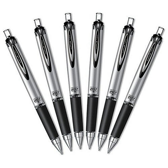 Uni-ball Impact RT Retractable Bold Point Gel Pens, 6 Black Ink Pens (65870)