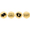 thumbnail image 2 of Darling Souvenir 190 Pieces Glitter Gold Baby Shower Chocolate Drop Labels Stickers - Self-Adhesive Mini Candy Wrappers for Favors & Party Decorations, 2 of 2