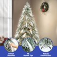 thumbnail image 4 of ModFusion 7.5ft Pre-Lit Flocked Natural Drooping Pampas Christmas Tree with 40 Feathers, Holiday Decoration with 558 PE Branch Tips and 600 Lights, for Home, Office, and Party Decor, 4 of 9