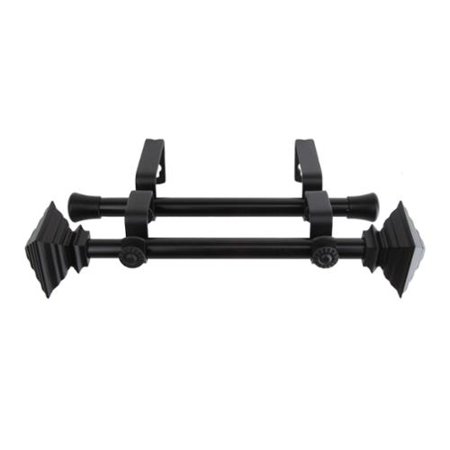 Instyledesign Black Square Adjustable Double Curtain Rod Walmart Com