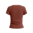 thumbnail image 4 of Uootdi Casual Tops for Women Square Neck Button Front Short Sleeve Tees Soft Breathable Fitted Everyday Fashion Blouses Gift, 4 of 6
