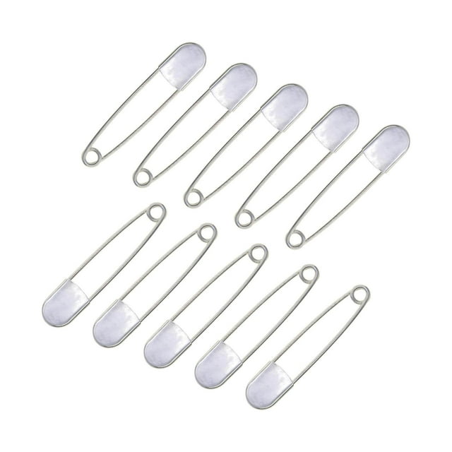 10x Épingles de Sécurité Extra Larges Verrouillables Grandes Géantes jumbo en Acier Inoxydable Robustes, Chaque Épingle Mesurant 5 Pouces (12,7 cm) de Longueur et 1,05 Pouces (2,7 cm) de Largeur Lorsqu'elle Est Fermée. Fabriquées en Acier Inoxydable durable avec un Diamètre de Fil de 3 mm, Ces Épingles de Sécurité Disposent d'Un Mécanisme de Verrouillage pour une Sécurité Accrue. Convenant à la Lessive, aux Couvertures d'Extérieur, à l'Artisanat, à la Fabrication de Bijoux et à la Fixation des Protège-Matelas