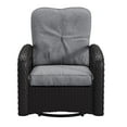 thumbnail image 4 of CorLiving Maybelle 3-Piece Resin Wicker and Steel Outdoor 2 Swivel Chair Set with Small Table, Black/Grey, 4 of 8