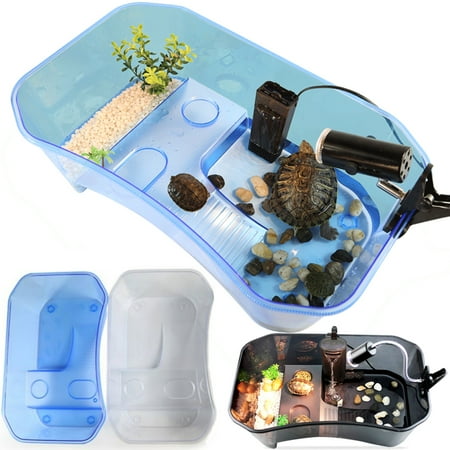- Turtle Tank Habitat Lake Terrapin Reptile Aquarium Tank with Platform Plants, 16