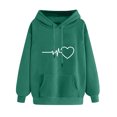 thumbnail image 2 of ATENAR Hoodies for Women,Casual Sweatshirts,Lightweight,Easy Care,Drawstring,Pullover,Army Green,M(US:6), 2 of 3