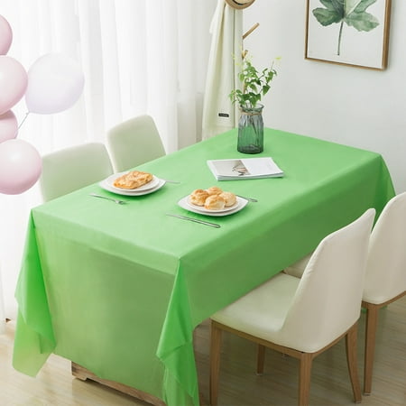 

Plastic Tablecloths 10 Pack Solid Disposable Table Covers 54 x 108 Inch Bridal Shower Party Tablecovers PEVA Table Cloths for BBQ Picnic Birthday Wedding Banquet Parties 8 ft Rectangle Table Use
