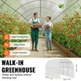 thumbnail image 4 of KFFKFF Tunnel Greenhouse, Dimensions 9.6x6.4x6.2 ft, Featuring a Durable Galvanized Steel Frame and White PE Covering, Equipped with a Roll-up Zipper Door and Six Ventilation Windows, 4 of 9