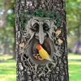 thumbnail image 6 of Big Mouth Old Man Tree Face Sculpture, Flower Planter Pot Hand-Painted Greenman Tree Peeker Bird Feeder Garden Decor And Yard Art Feeding Birds With Big Mouth, 6 of 7