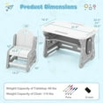 thumbnail image 3 of Gymax Kids Table & Chair Set Height Adjustable Toddler Drawing Table w/ Book Stand, 3 of 10