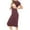 Wine, variant on Jacenvly New Dresses Maternity Friendly Short Sleeve Solid Summer Dresses for Women 2025 Comfort Fit Fashion Round Neck Long Maternity Dress Plus Size Wine S