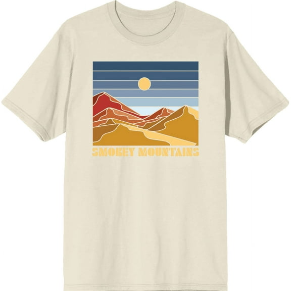 Adventure Society Smokey Mountains Natural Men's Crew Neck Short Sleeve Tee-XL