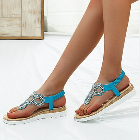 

Sandals Fashion Women s Spring And Summer Wedges Sandals With Beads Jewelry Bohemian Style