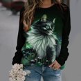 thumbnail image 2 of Moda mujer primavera Animal impreso manga larga cuello redondo Casual Tee Tops blusa Pompotops FGAJ619, 2 of 5
