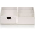 thumbnail image 2 of Full Leather White - Caja de almacenamiento de cuero multifuncional para escritorio Ormromra LKX-0741-8, 2 of 6