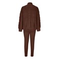thumbnail image 5 of Yeaiivve Fall Outfits for Women 2 Piece Set Cable Knit Cardigan Tops and Pants Matching Lounge Sweatsuits Coffee XXXL, 5 of 5