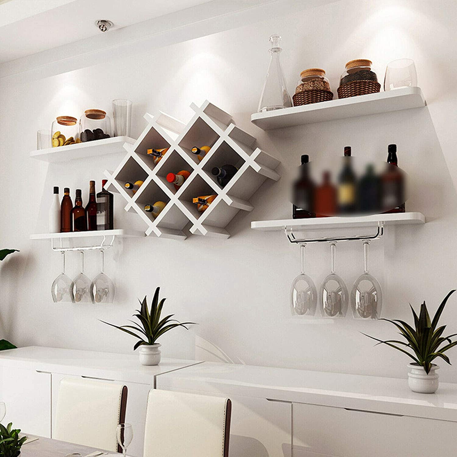 Kitchen wall wine rack sales