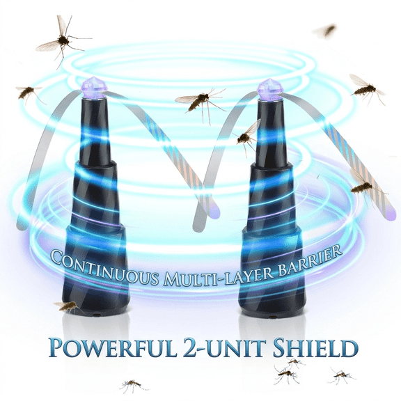 Holographic Fly Repellen, Table Fly Swatter Spinner, Cordless Rechargeable Fan for Outdoor Picnic Fly Control, 2 Pack