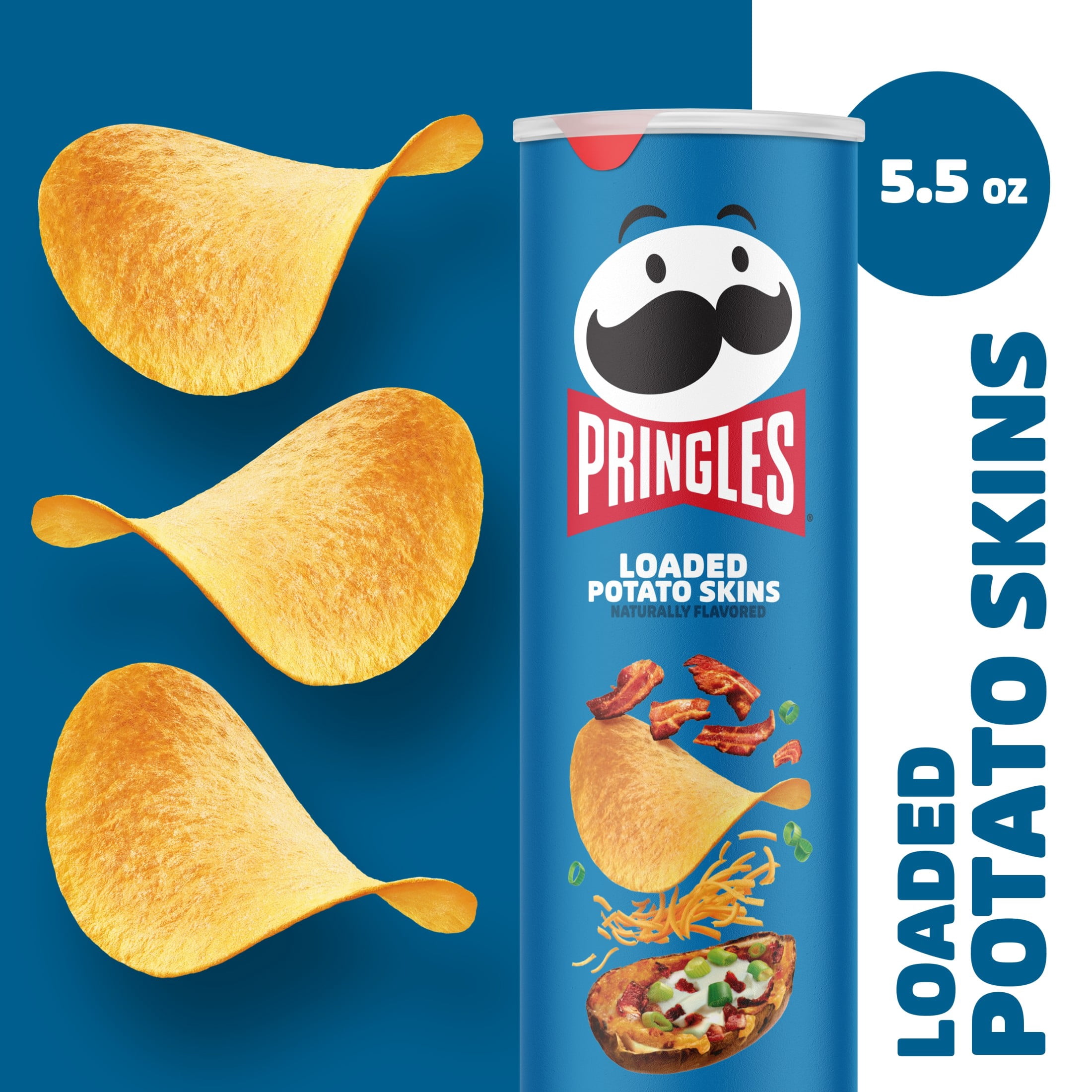 (14 pack) Pringles Loaded Potato Skins Potato Crisps Chips, Lunch Snacks, 5.5 oz Canister