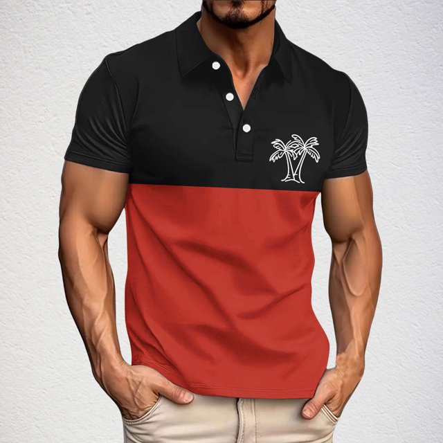 Styesk T-Shirts pour Hommes Mode Décontractée Chemise à Manches Courtes Imprimée Athlétique avec Col