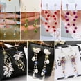 thumbnail image 2 of GKNET 925 Silver Rose Flower Tassel Crystal Earrings Stud Dangle Women Jewellery Gift-Rose Gold Butterfly, 2 of 9