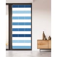 thumbnail image 2 of Window Privacy Film Blue Ombre Striped Stained Glass Window Film Decorative Sun Block Window Cover Modern Abstract Gradient Lines Art Window Clings Static Adhesive Sticker for Bathroom 35.4"x78.7", 2 of 7