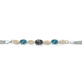 thumbnail image 2 of 925 Silver and 10K Yellow Gold Green Mystic Topaz and London Blue Topaz and White Lab Grown Diamond Bracelet for Women (2.26 Cttw, Gemstone November Birthstone, Oval, Wheat Chain, 6.5 inches), 2 of 5