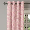 thumbnail image 3 of Ambesonne Pale Pink Grommet Curtain, Butterflies Ornate Wings, 50" x 63", White Peach and Pink, 3 of 6