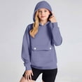 thumbnail image 2 of dazeni Fleece Hoodies for Girls Size 4-16 Comfortable Long Sleeve Hooded Sweatshirts with Kanga Pocket Lightweight Cute School Preppy Clothes, 2 of 5