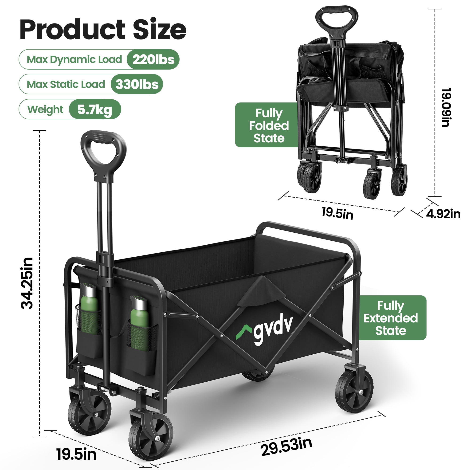 GVDV Collapsible Wagon Compact Storage Design