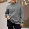 thumbnail image 2 of Plebaso Women's Mock Turtleneck Sweatshirt Athletic Long Sleeve Fall Winter Lightweight Pullover Tops, 2 of 7
