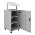 thumbnail image 3 of Hirsh Metal Mobile Locking Podium for Classroom or Office Arctic Silver/White, 3 of 5