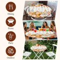 thumbnail image 7 of Orange Fall Round Tablecloth, Fitted Table Cover with Elastic for 45"-54" Round Tables, Thanksgiving Pumpkins Sunflower Striped Table Cloth Outdoor Indoor Dinning Party Waterproof Tablecloths, 7 of 7