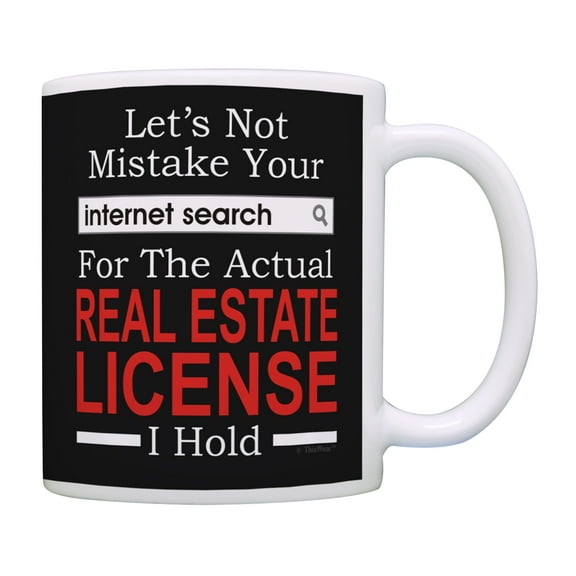 ThisWear Realtor Gifts for Women Actual Real Estate License Mug Realtor Mug 11 ounce Coffee Mug