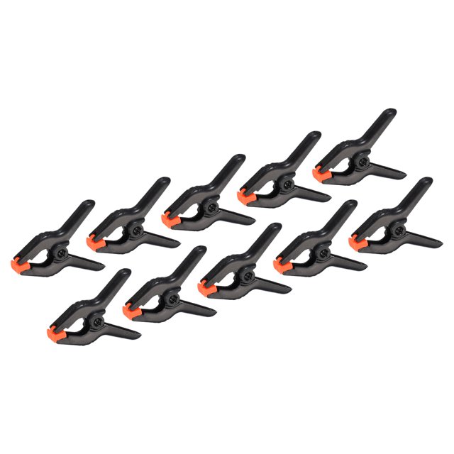 Unique Bargains 3 Inch Spring Clamps, 10 Pack Plastic Flexible Anti Slip Strong Clips, Black