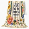 thumbnail image 2 of Inspirational Cottage Core Floral Clipboard, Cozy Typography Art Scene, Warm Flannel Blanket for Living Room and Reading Nook, Art Lovers Appreciation Gift, Artistic Home Decor, 2 of 9