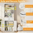 thumbnail image 2 of iSunirm 80'' Tall Bookcase with Doors, 5-Tier Bookshelves with Storage, 24.6'' Width Display Shelf with Drawer for Living Room, Home Office, White, 2 of 7