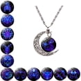 thumbnail image 4 of Colgante de constelación de luna, collar de gemas del tiempo, colgante de estilo europeo y americano, colgante luminoso de sueño, colgante de cristal, 4 of 4
