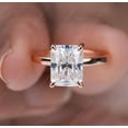 thumbnail image 6 of Cora Jewellery 2.5CT Hidden Halo Radiant Moissanite Solitaire Engagement Ring For Women, 14K Rose Gold, 6 of 7