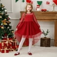 thumbnail image 5 of Taybagh Girls Holiday Dress Red Contrast Mesh Long Sleeve Formal Party Dress High Low Hem Girls Clothes Size 10-12, 5 of 9
