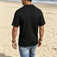 thumbnail image 5 of GrmtClth Mens Lightweight Waffle Knit Polo Shirt Casual Deep V-Neck Spread Collar Short Sleeve Top Breathable Relaxed Fit Solid Color Summer Daily Wear Tees Black XL, 5 of 5