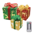 thumbnail image 2 of 3Pcs Light up Gift Box Decoration LED Christmas Boxes Set Christmas Decorative Yellow Red Green, 2 of 9