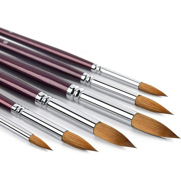 Kolinsky Watercolor Brush Set Pure Kolinsky Sable Hair Pointed Round